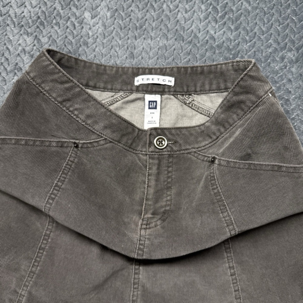 VTG Gap Corduroy Skirt 26" Brown Stretch Button Zip Academia Preppy 2005 - Picture 4 of 9